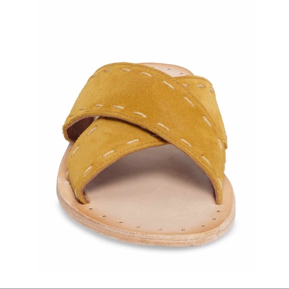 Frye Pickstitch Slide Avery Flat Sandals, Sz 8,8.5 - Picture 2 of 8